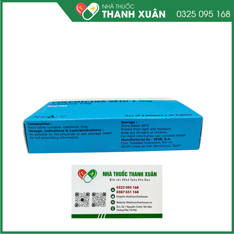 Colchicina Seid 1mg phòng và trị gout